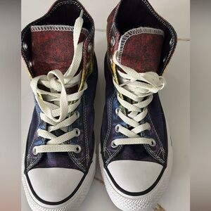 Converse Red and Blue Sneakers Classic High-Top Design